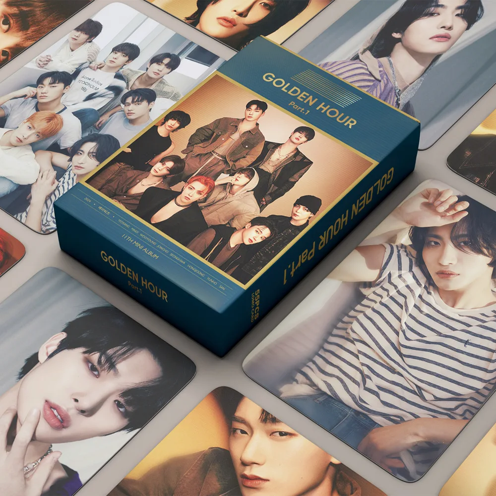 Новинка альбом Kpop Idol Ateez золотой час часть 1 карта Lomo HD печатные фотокарты Yunho Jongho