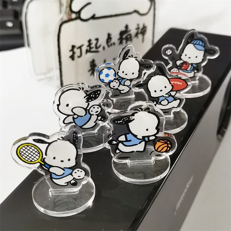 

Pochacco kawaii anime figure Sanrio accessories mini cute acrylic table top ornament model action figure decor kids toys gift