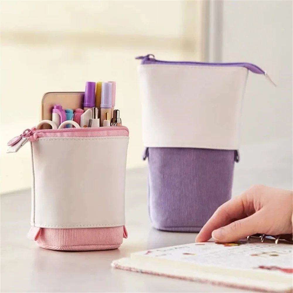 Case Pencil Holder Storage Brush Container Desk Organizer Pen Case Stationery Office Supplies