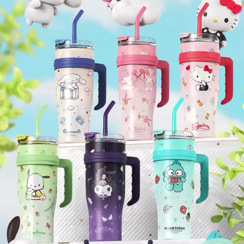 Фото Термос Sanrio 2026: My Melody, Cinnamoroll, Kawaii, для девочек, с большим объемом, с трубочкой, изысканный подарок №3