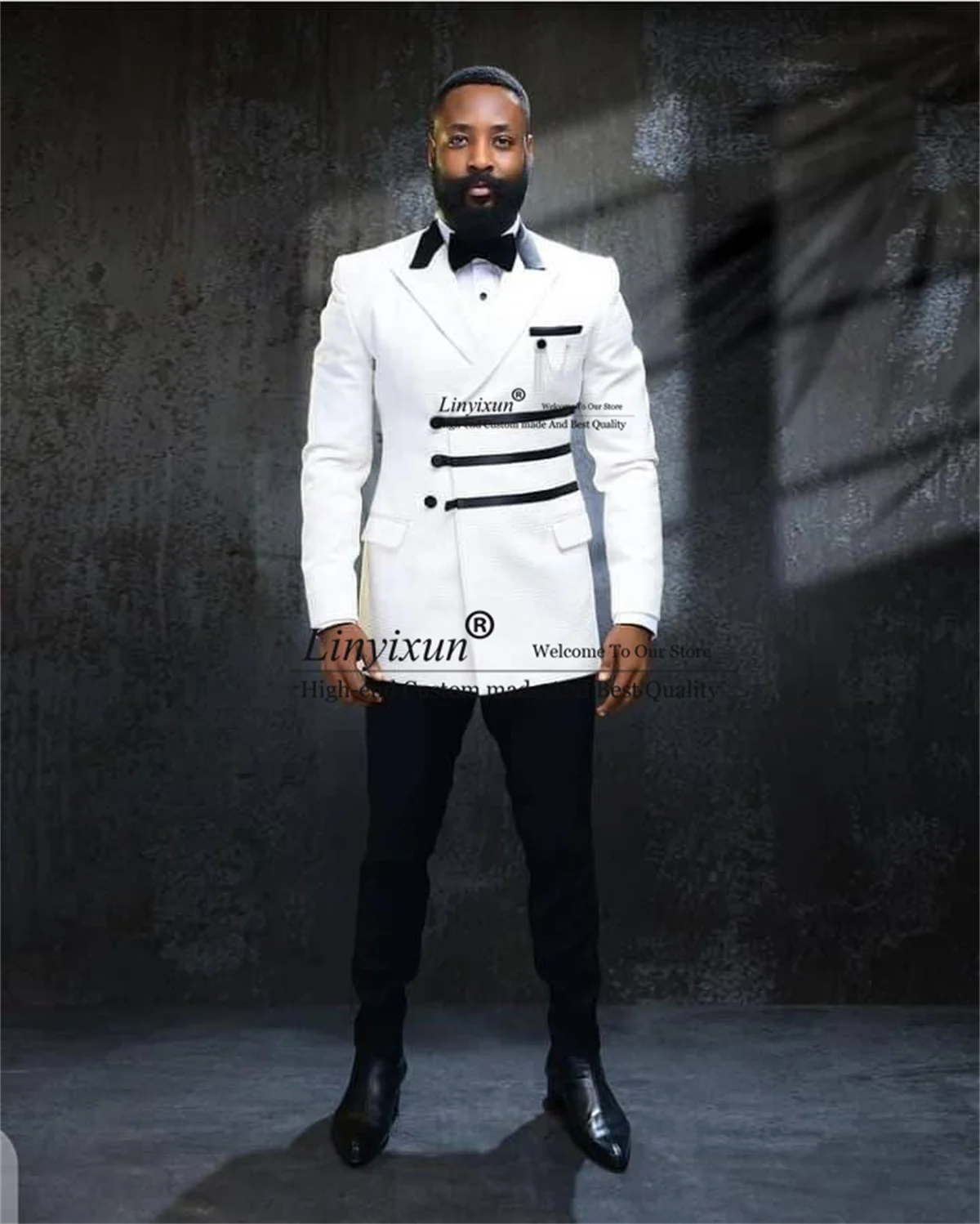 

Костюм свадебный мужской из двух предметов, цвет белый/черный