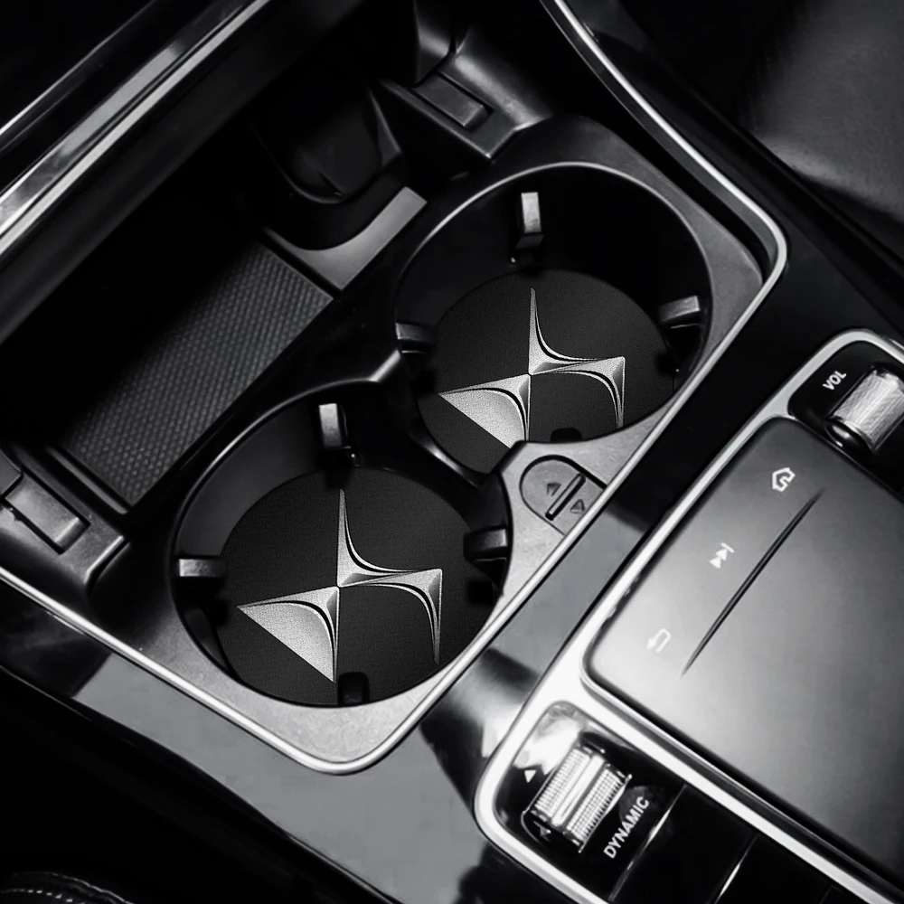 

2pcs Car Cup Holder Mat Bottle Pad Anti-Slip Coaster Accessories For DS WILD RUBIS SPIRIT DS 3Cabrio DS4S DS6 DS7 Crossback