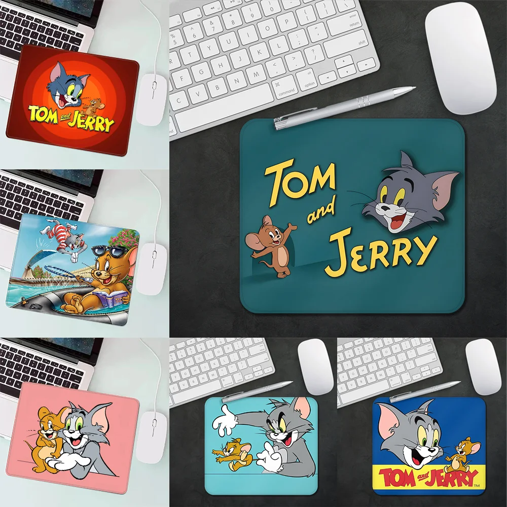 Коврик для мыши T-Tom и J-Jerry с мультяшным рисунком маленький коврик XS настольного ПК