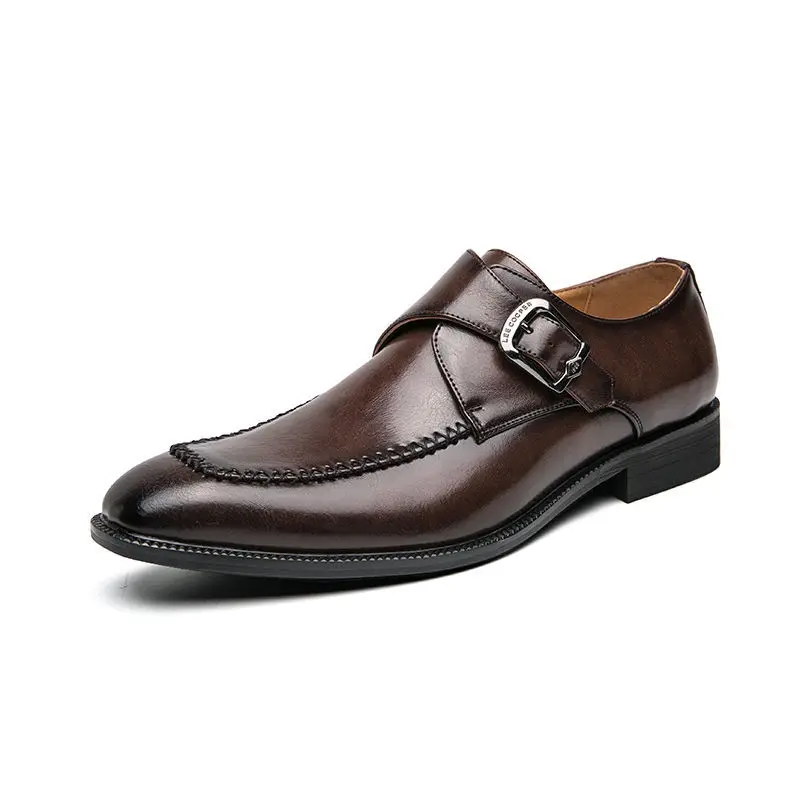 

Туфли мужские кожаные без застежки, официальная обувь, заостренный носок, свадебные туфли, элегантные деловые повседневные, черные, B306