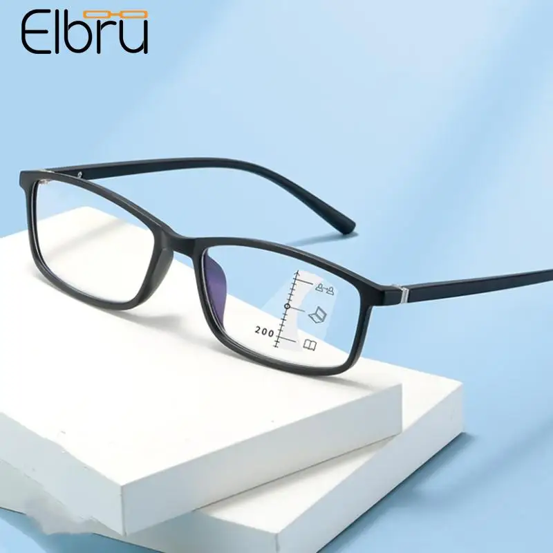 

Elbru Anti Blue Light Progressive Multifocal Reading Glasses Women Men Far and Near Dual-purpose Computer Presbyopia Eyeglasses