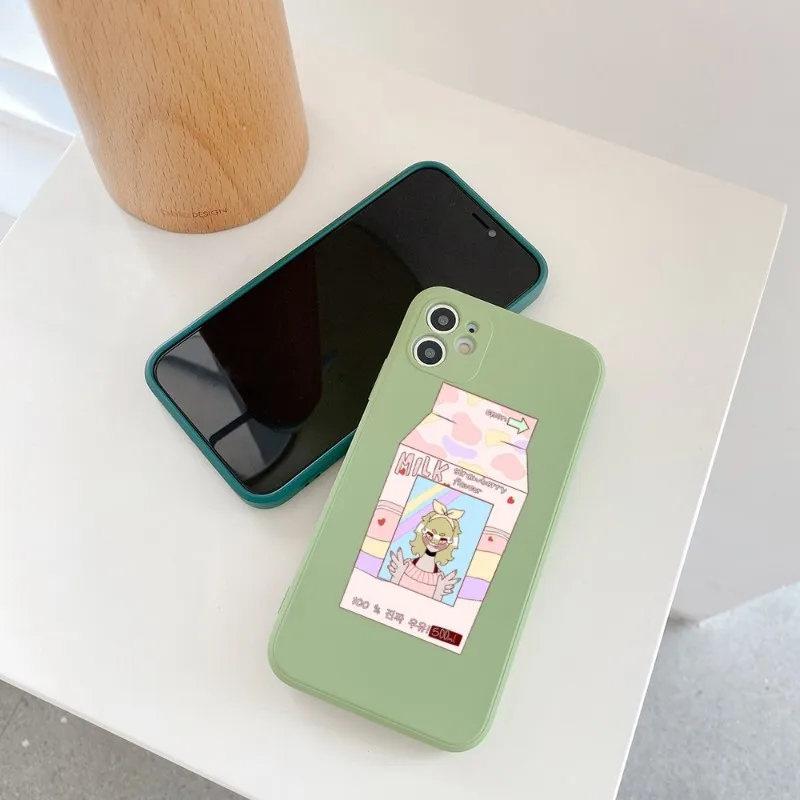 Симпатичный чехол для телефона персиковый клубничный молочный цветного IPhone 11 12 13