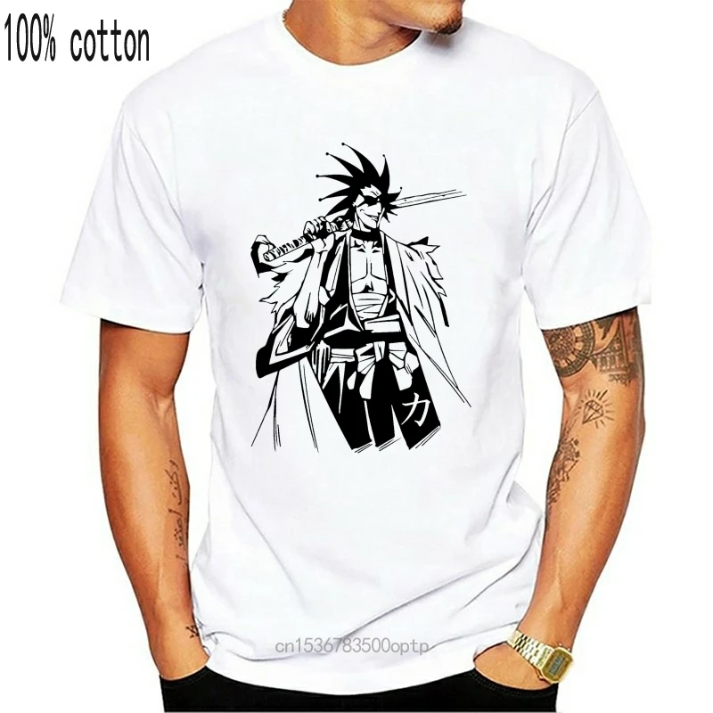 Футболка Captain Kenpachi отбеливающая аниме японская Kanji Power новинка Мужская Подарочная