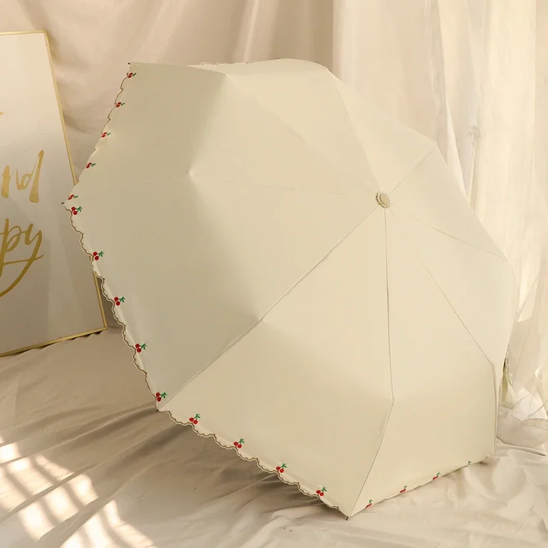 Вышивка женский роскошный складной автоматический художественный Зонт открытый