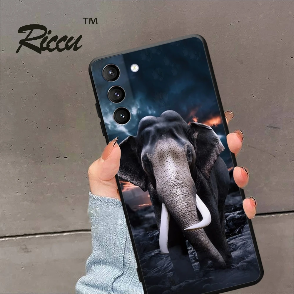 Чехол для телефона с индийским животным слоном Samsung Galaxy S24 23 22 S21 20 FE Ultra plus A55 54 53 51 32