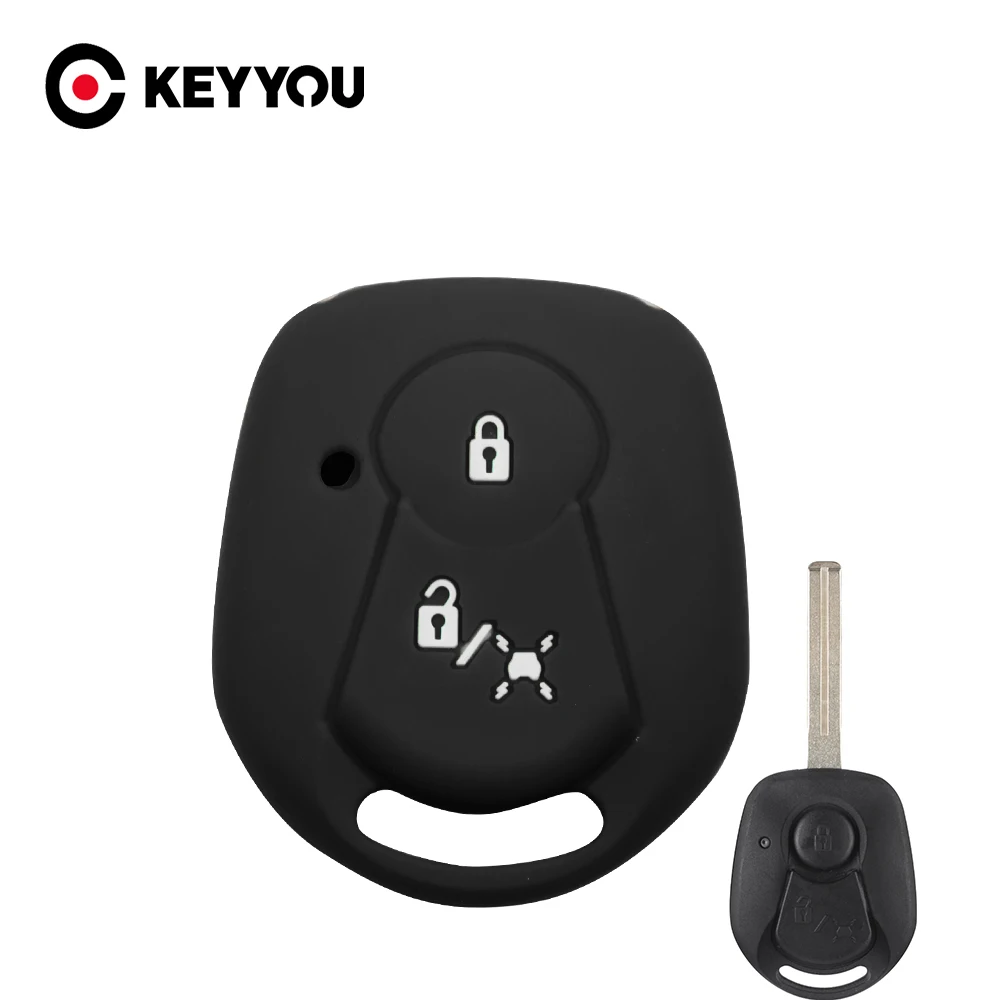 

Силиконовый чехол для ключей от машины KEYYOU с 2 кнопками для Ssangyong Actyon Kyron Rexton, резиновый брелок для ключей, чехол дистанционного брелока