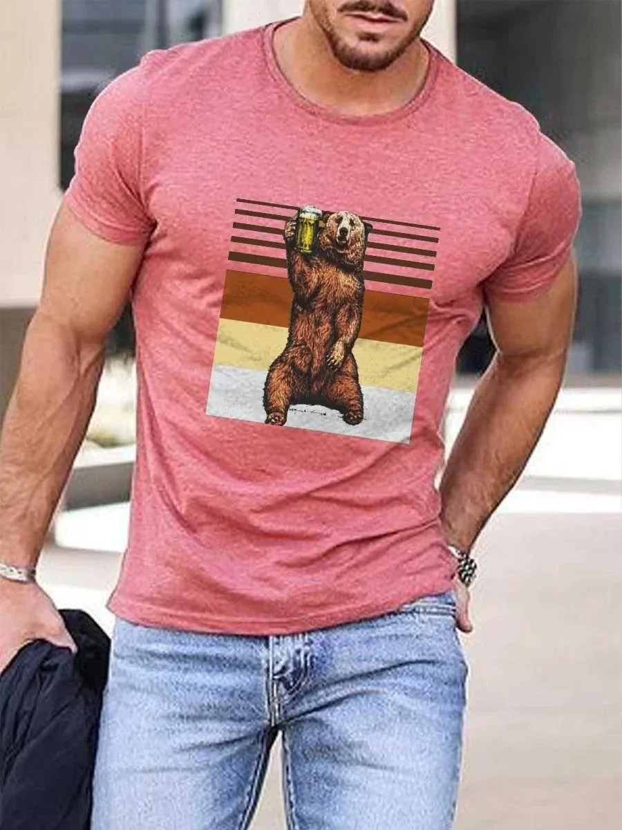 Мужская футболка с коротким рукавом и круглым вырезом 3D-принтом