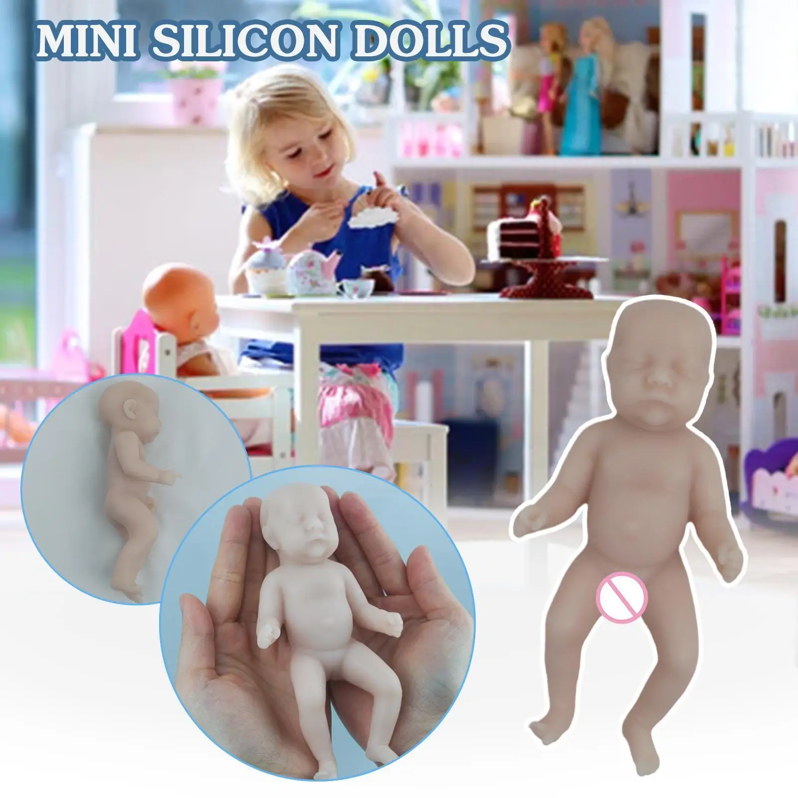

4" Mini Silicon S Micro Preemie Full Body Silicone Lifelike Children Reborn Surprice Anti-stress Baby New L9b6