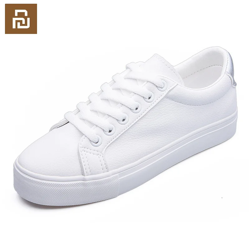 

Модная женская обувь 2022 Youpin с вулканизированной подошвой, Весенняя Повседневная Классическая однотонная обувь из искусственной кожи, Женс...