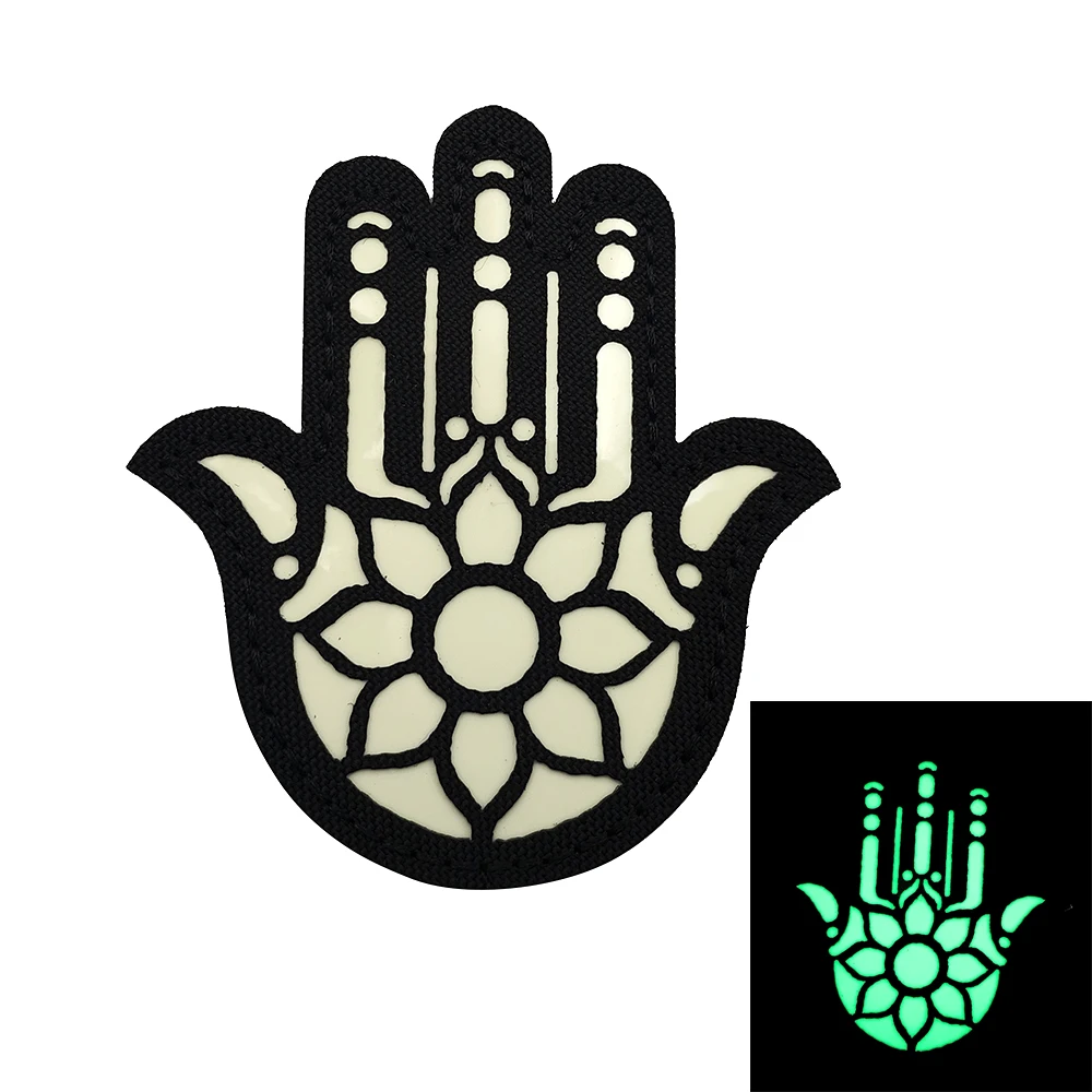 Черная нашивка с буквами к/ф Хамса для сумок шляп рубашек