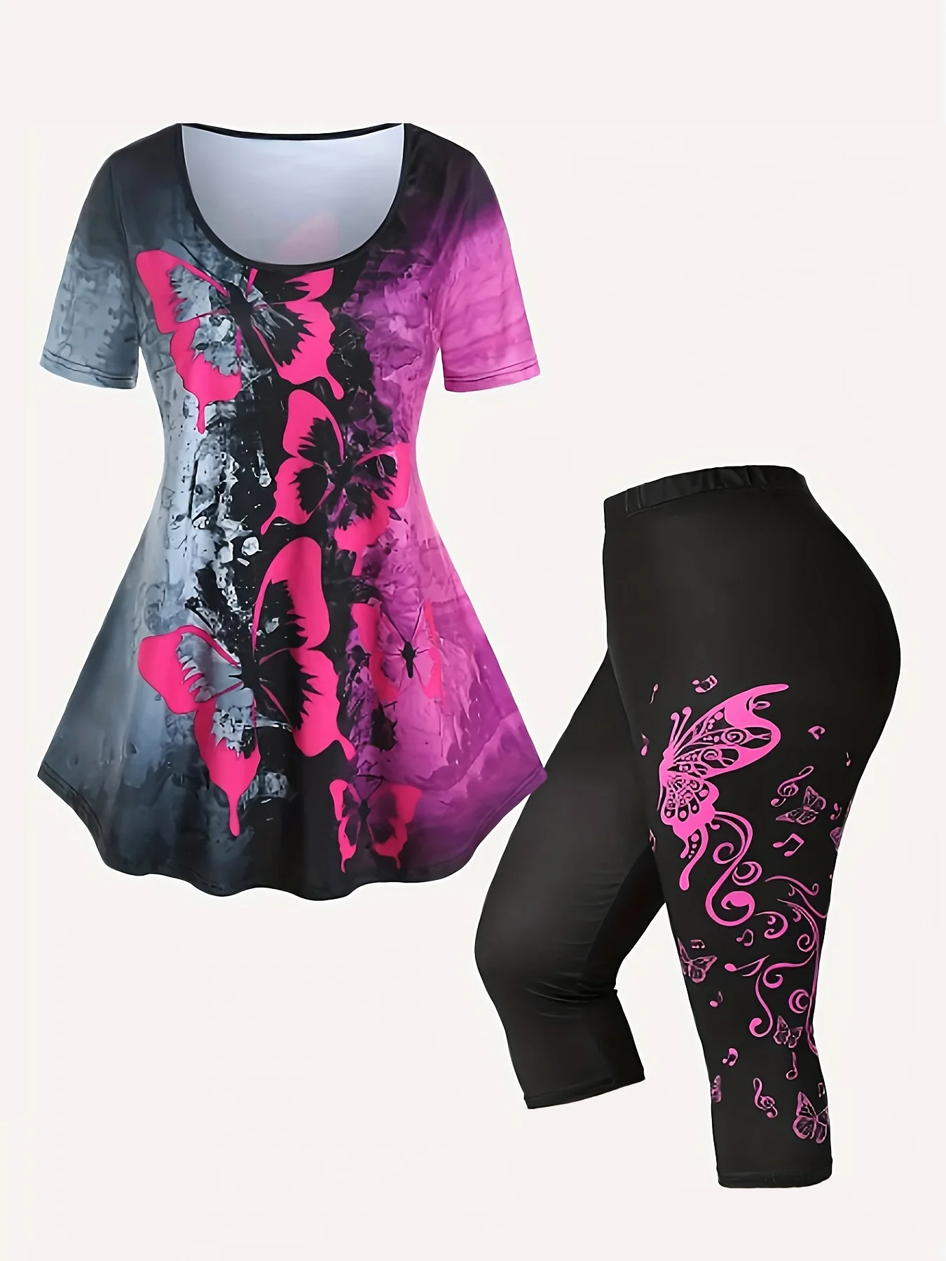 Женская футболка с круглым вырезом и короткими брюками