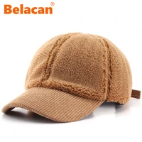 2022 outdoor warm winter cap for mens wool thicken baseball cap women girls solid snapback adjustable hip hop hat visor 55 60cm