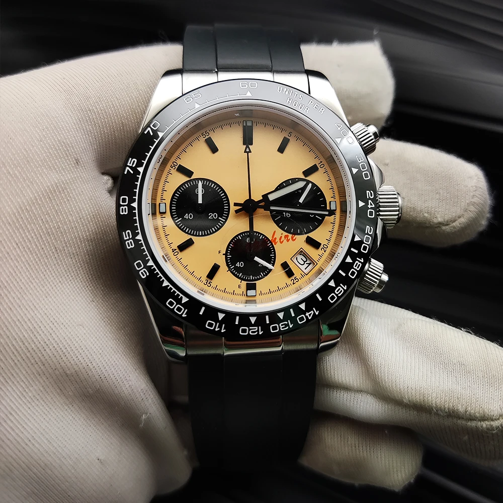 Продажа 40 мм VK63 Move Men T Quartz Panda мужской часы с сапфировым стеклом водостойкий Роскошный многофункциональный хронограф с тремя глазами