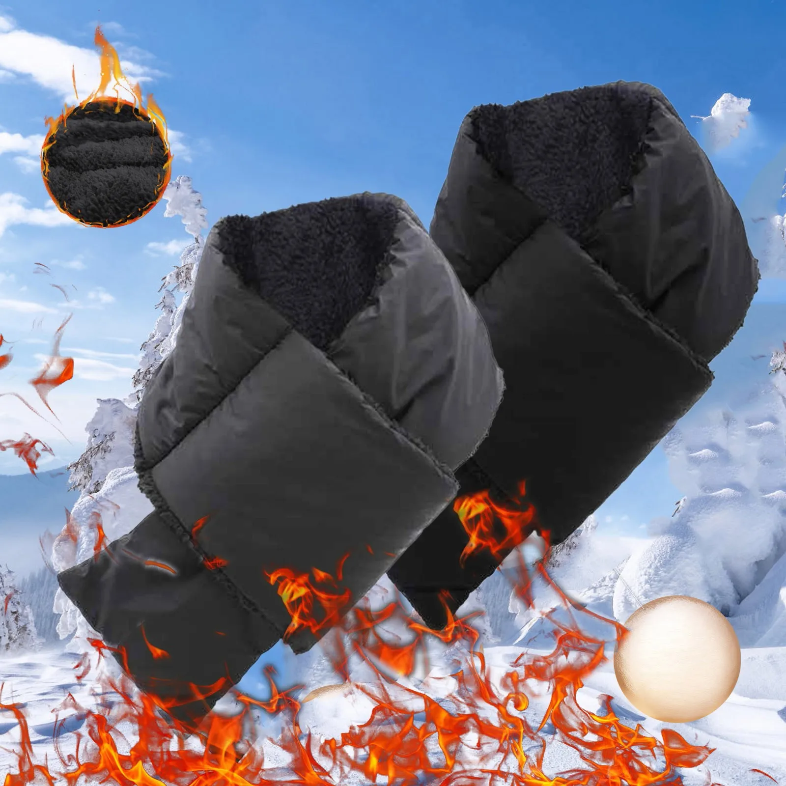 Зимний однотонный уличный ветрозащитный и теплый пуховой хлопковый шарф для