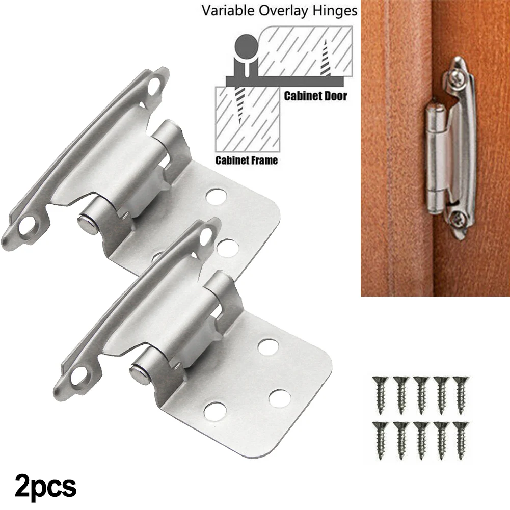 

2pcs Cabinet Hinge Lot Kitchen Hinges Overlay Self Closing Face Mount Cupboard Door Hinge For Traditional Kitchen & Bath Cabin