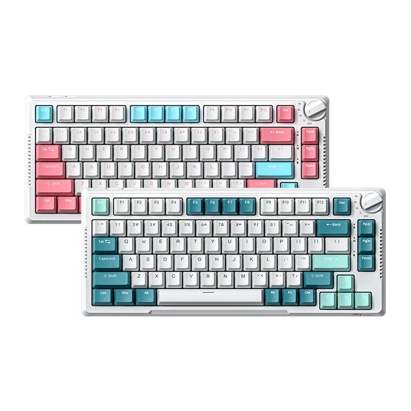 

RK H81 Royal Kludge Gasket Structure 2.4G Wireless Bluetooth Dual Type-C Wired Interface RGB Backlight Knob Mechanical Keyboard