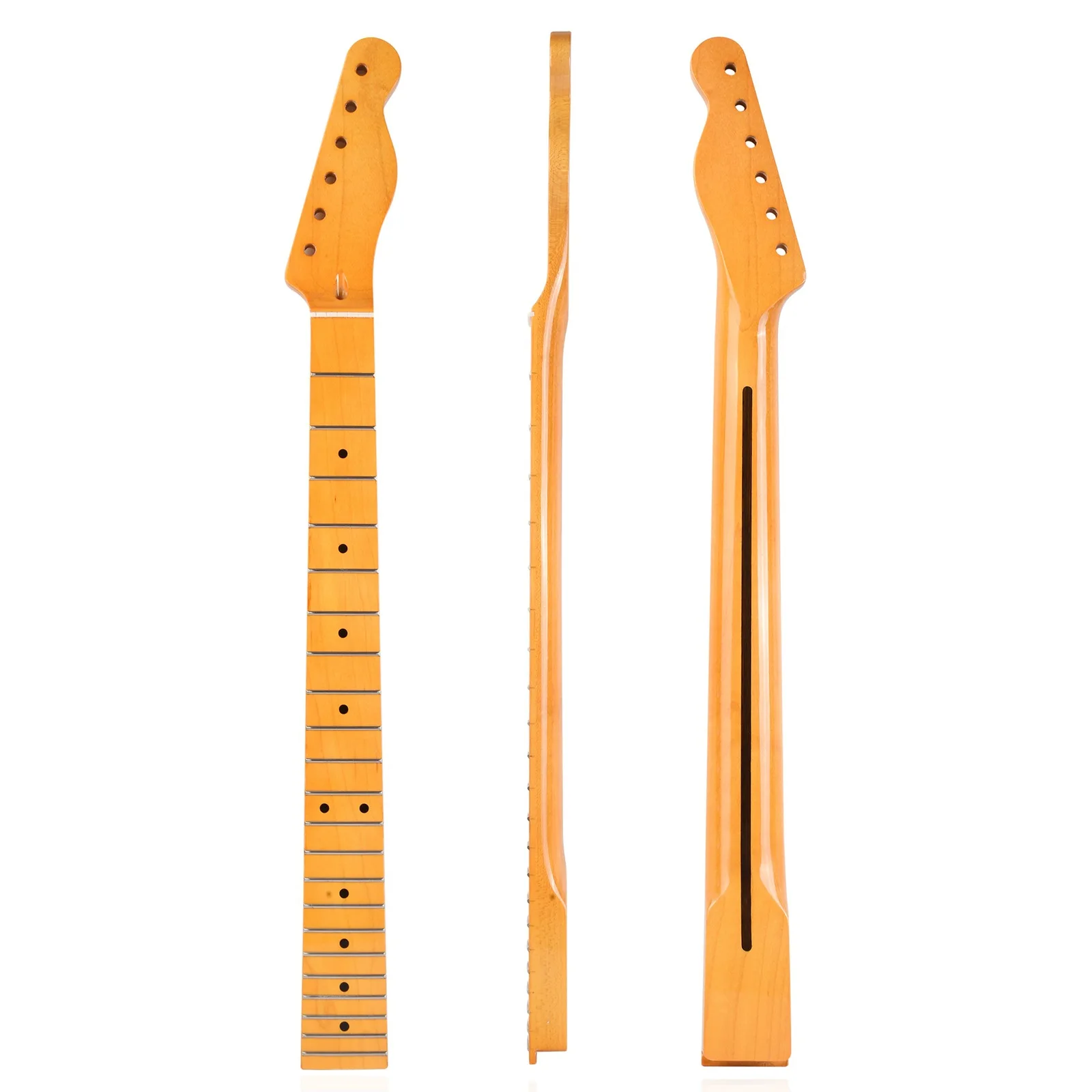 

[Bright yellow]22 product electric guitar neck Canadian maple fingerboard handle for TL Tele back center line