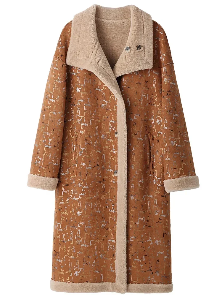 Женская двусторонняя кашемировая куртка длинное кашемировое пальто из