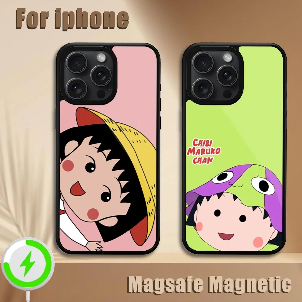 Чехол для телефона с рисунком билибили из аниме Chibimaruko Chan iPhone 11 12 13 14 15 Plus Pro Max