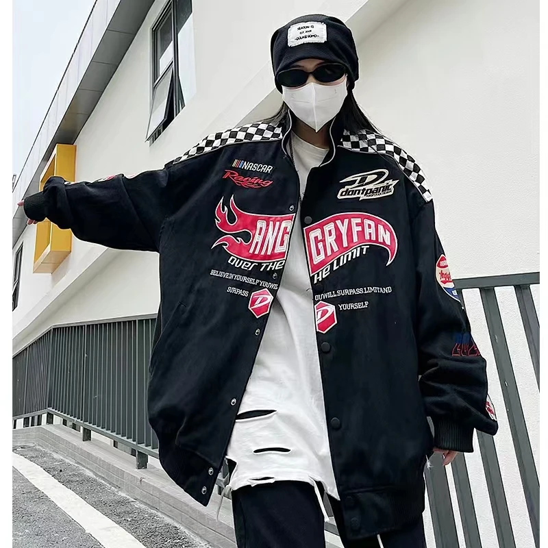 Juicy Apple Baseball Varsity Jacket Embroidery Unisex Jacket Bomber Woman Button Black Coat Hip Hop 2022 New Female Jackets Met