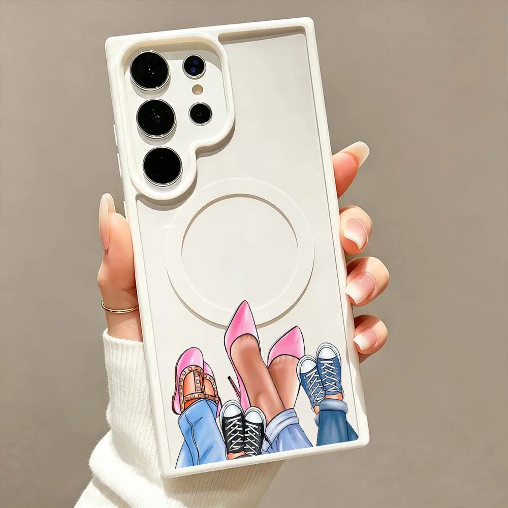 Фото Роскошный чехол для телефона с рисунком Baby Mon для Samsung Galaxy S26 S25 S24 S23 FE Plus Ultra, магнитный чехол Magsafe с беспроводной зарядкой №4
