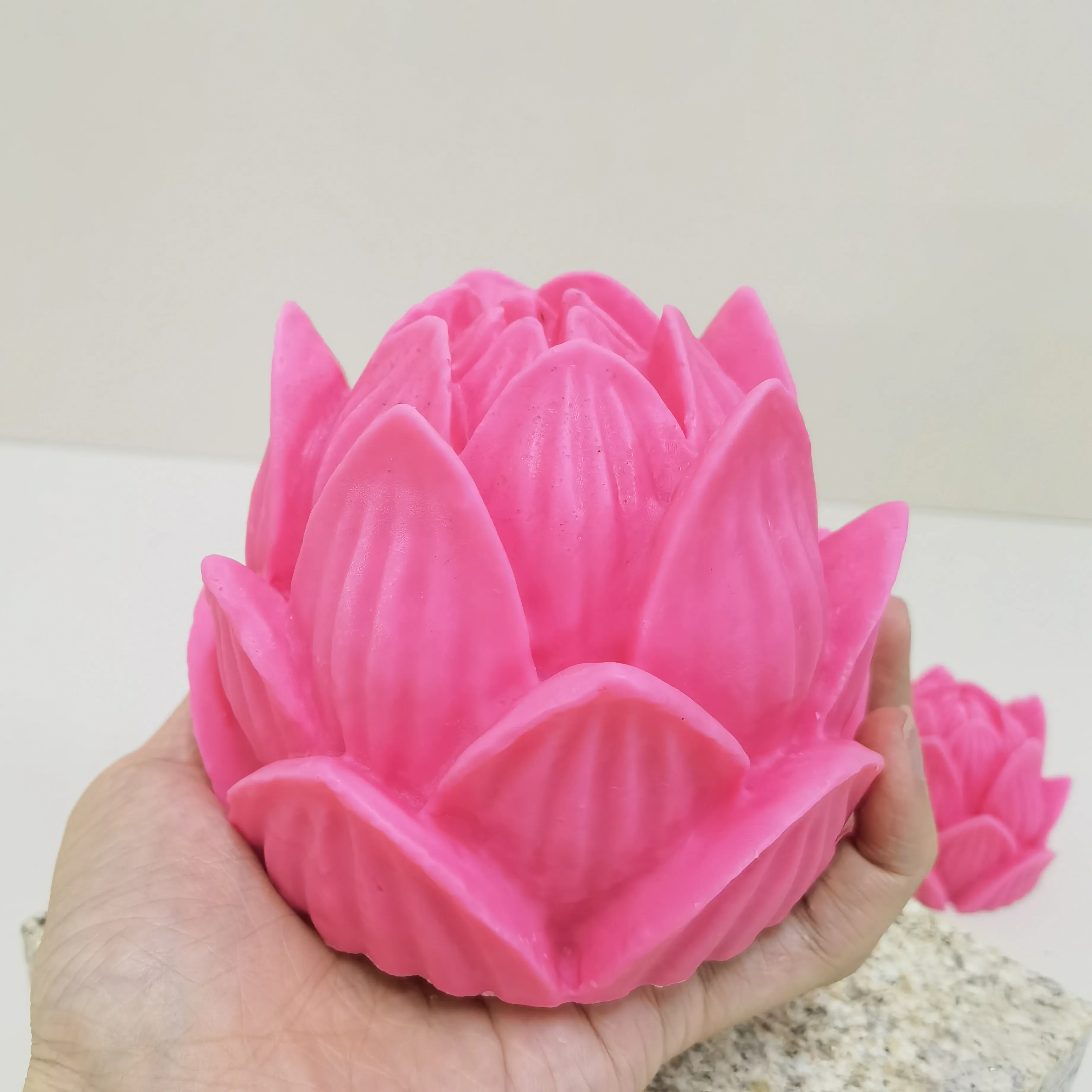 

The Large Huge Sized Lotus Flower Peony Candle Mold Can Be Used To Make Candle Gypsum Resin Cake Ice Block Silicone Mold