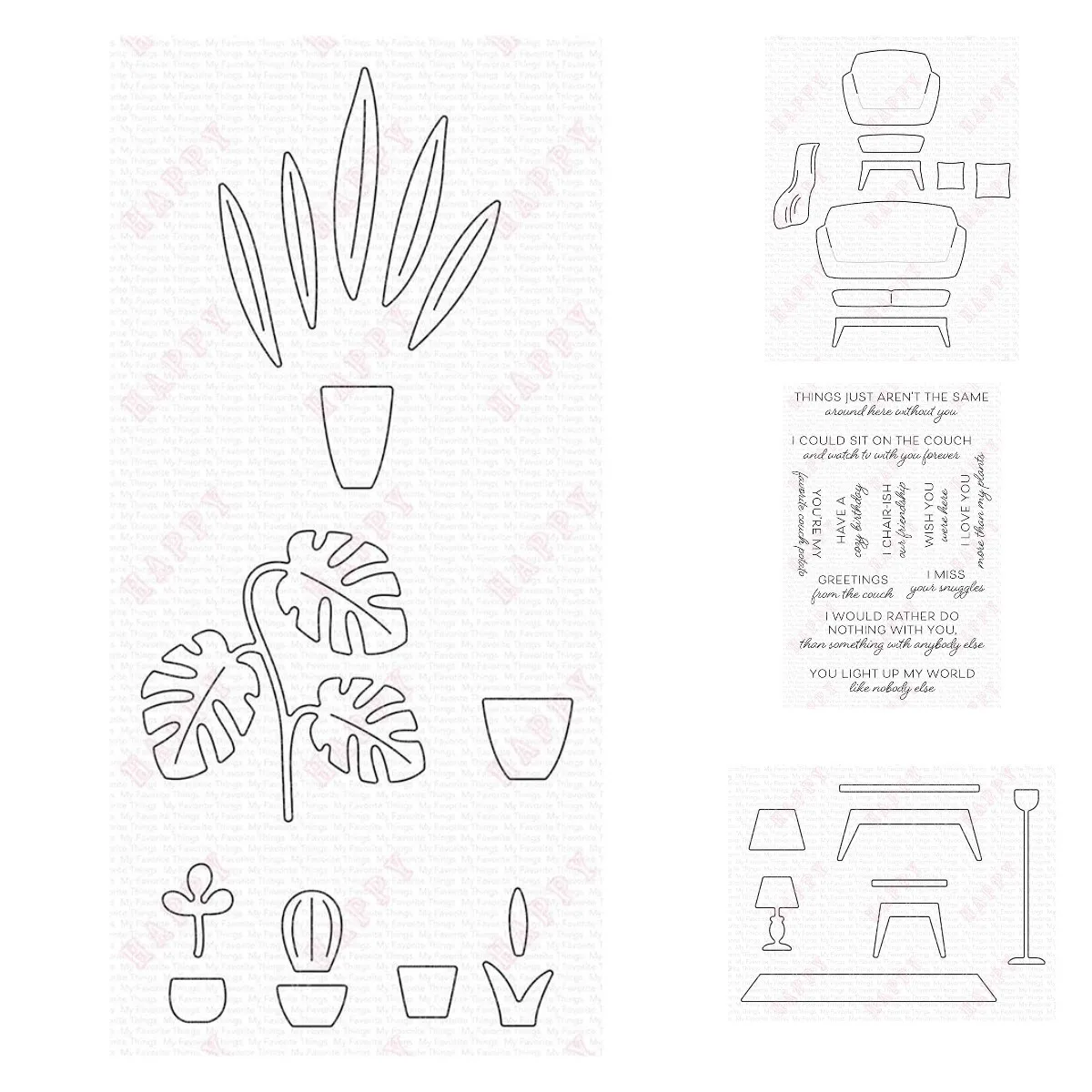 

Product New Potted Plants Couch Fundamental Furnishings 2022 Cutting Die and Stamps Scrapbook Diy Decoration Craft Card Handmade