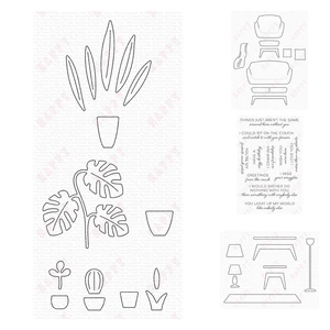 Product New Potted Plants Couch Fundamental Furnishings 2022 Cutting Die and Stamps Scrapbook Diy Decoration Craft Card Handmade