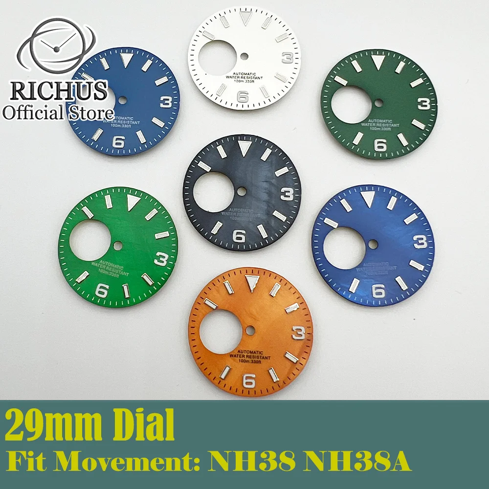 Циферблат часов 29 мм подходит для NH38 NH38A часовой механизм 3/3.8 O ɼlock чехол с