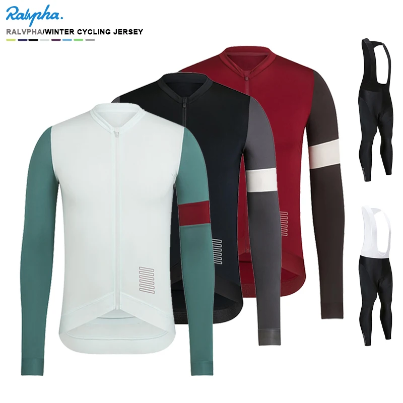 

New Raphaful Spring /Autumn Long Sleeve Cycling Jersey Set Men rapha Bicycle Clothes MTB Bike Jersey Bib Pants Kit Ropa Ciclismo