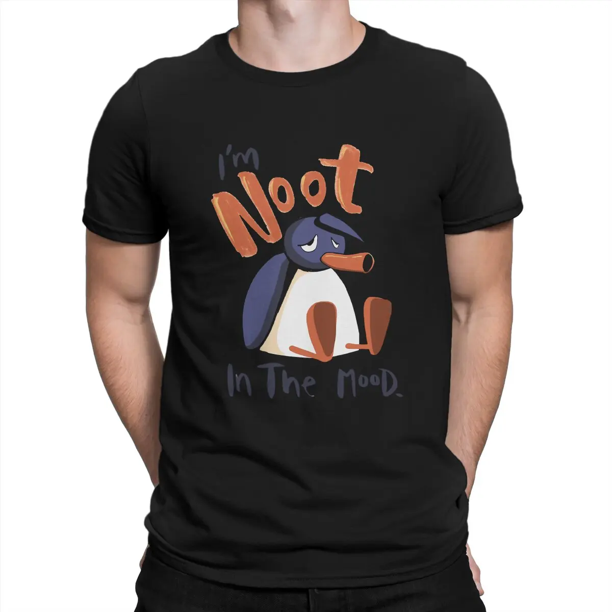 

NOOT In The Mood Man's TShirt Pingu Pinga Penguin TV O Neck Tops Fabric T Shirt Humor High Quality Birthday Gifts