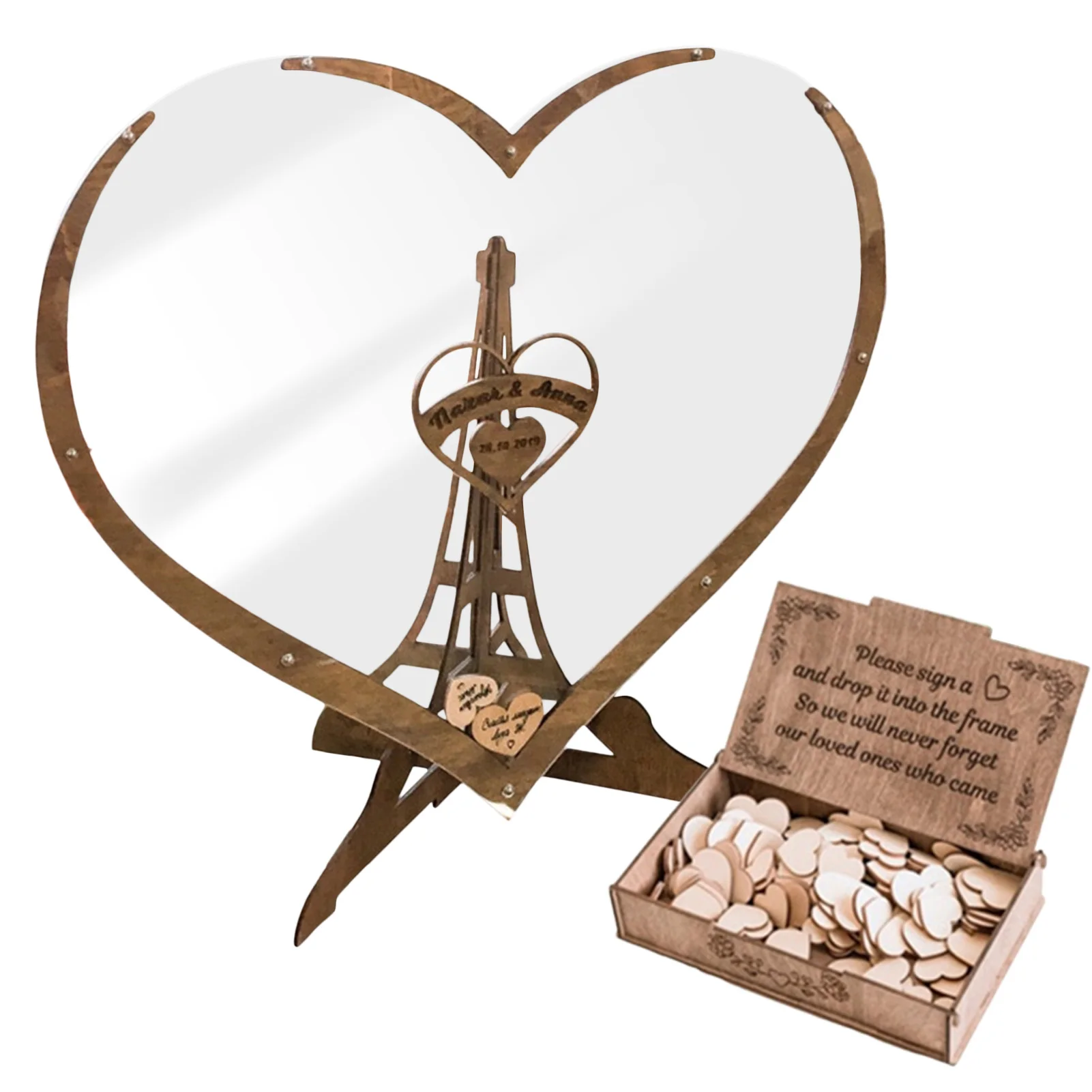 

Hearts Unique Wedding Decoration Rustic Sweet Wedding Guestbook Heart Drop Box Wedding Drop Box 3D Guest Book Wooden Box