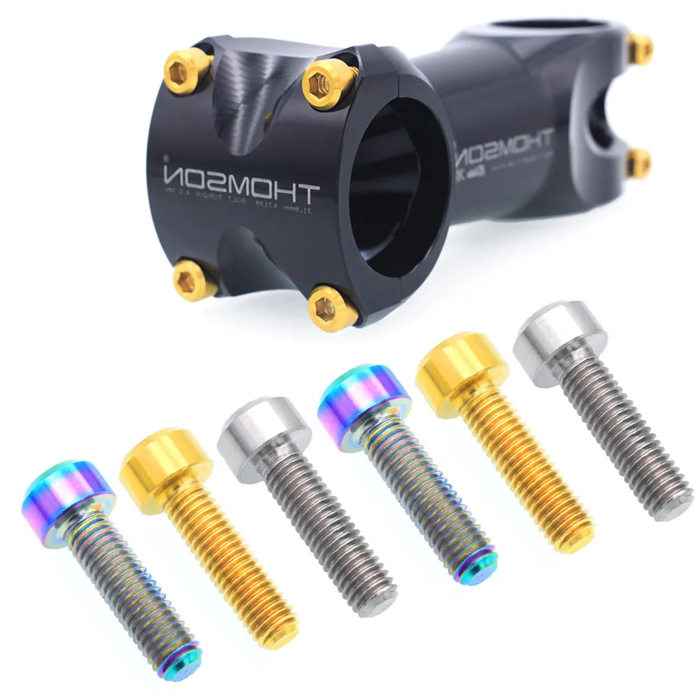 

6Pcs M5*18/20mm Titanium Screws Bolts Bicycle Stem Bolt With Washer Bicycle Components & Parts Stems