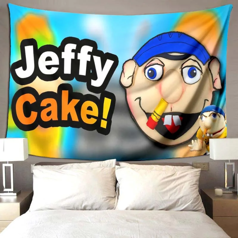 

Jeffy Tapestry MarieQuiles SML Wall Hanging Child Gift Birthday Custom Tapestry Decor Fans Bedroom Decor Cartoon Hanging