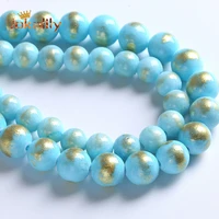 natural sky blue lapis lazuli jades stone round beads for jewelry making beads diy bracelet necklace handmade 4 6 8 10mm 15inch