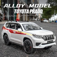 122 large toyota prado suv off road vehicle alloy model car diecast toy car simulation sound and light toys boy childrens gift