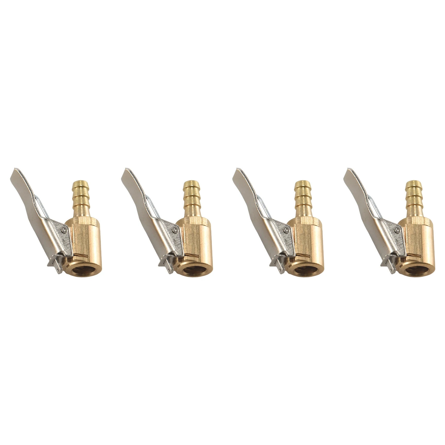 

4Pc 6Mm Auto Air Pump Chuck Clip Car Truck Tyre Tire Inflator Valve Connector Car Open Brass Stem Tire