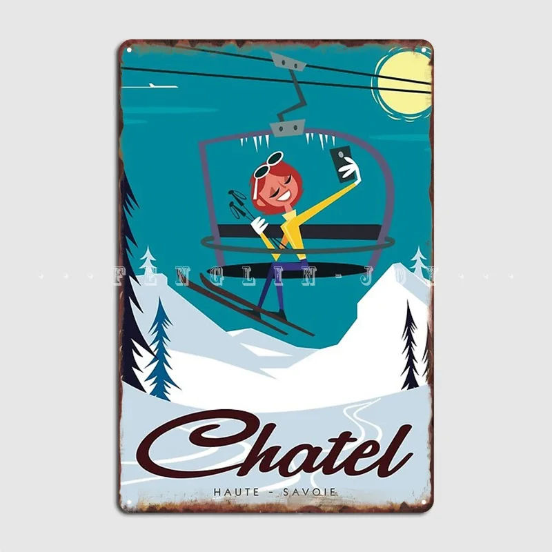 

Chatel Poster Metal Sign Plates Wall Mural Vintage Party Tin Sign Poster