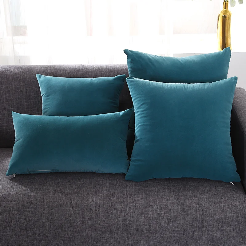

Luxury Blue Gray Green Yellow Color Soft Velvet Cushion Cover Pillow Cover Pillow Case Home Decorative Chair Sofa Throw Pillows