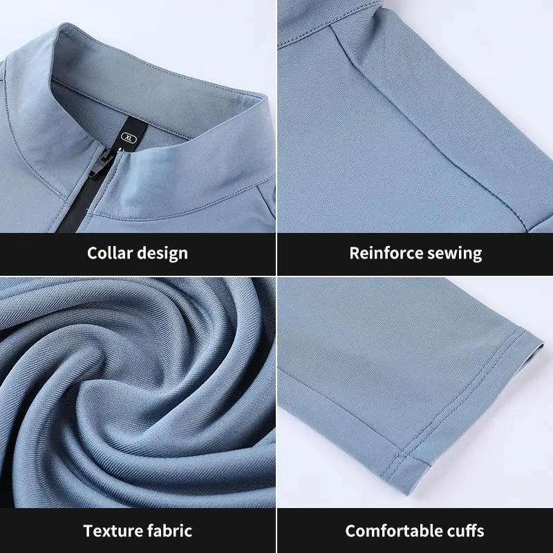 Quick Dry Men Shirts Quarter Zipper Sweatshirt Mens Sports T shirt Tight Long Sleeve Sports T-shirts Running Gym Workout Shirts