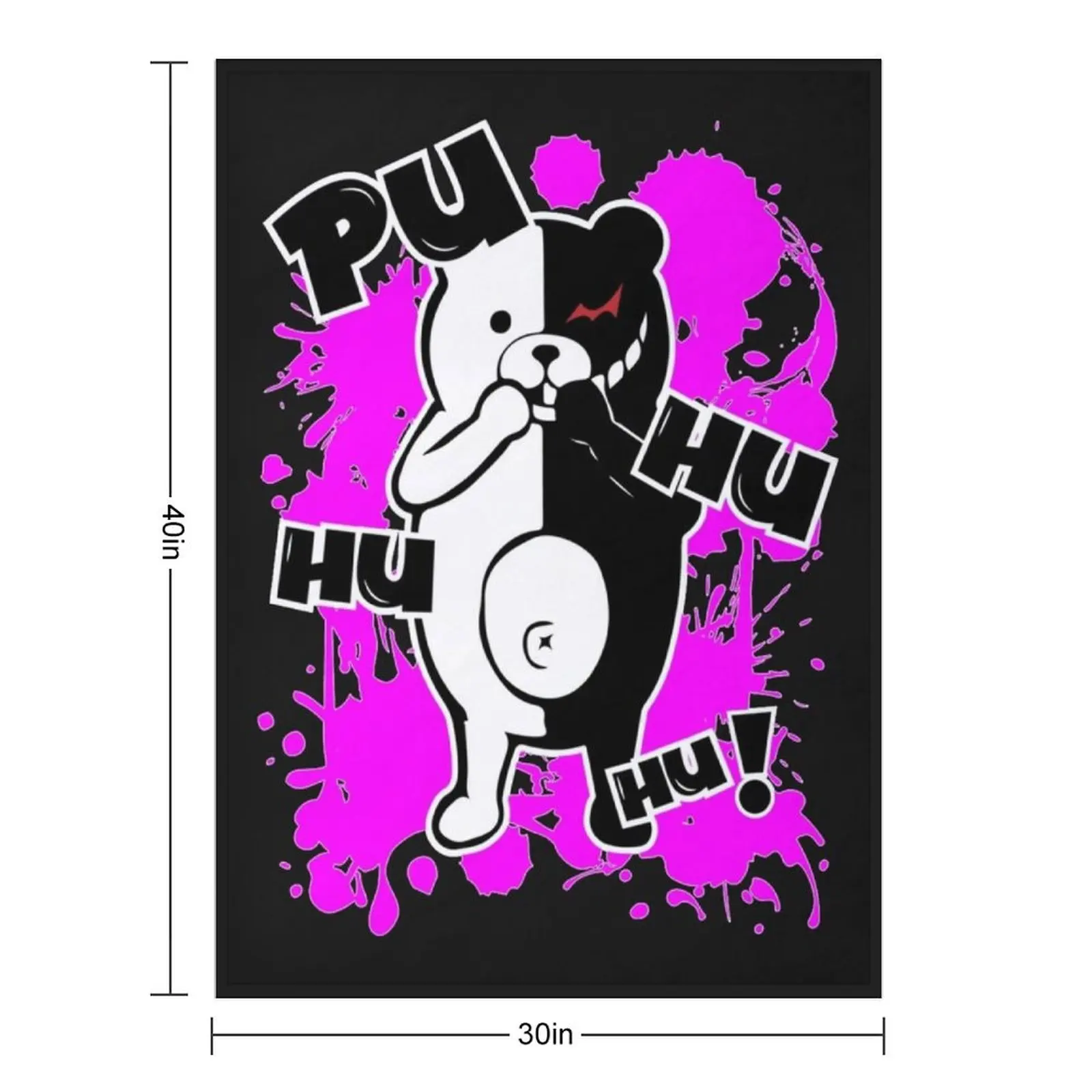 Фото Плед Monokuma Danganronpa - Puhuhuhu, роскошный дизайнерский плед, летний, пушистый, теплый зимний плед №2
