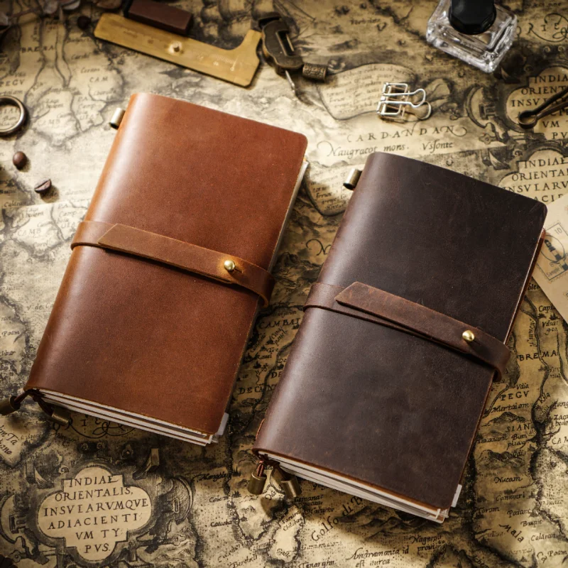 Фото Genuine Leather Traveler Notebook Handmade Vintage Cowhide Diary Journal Sketchbook Organiser Planner TN Notebook Cover №4