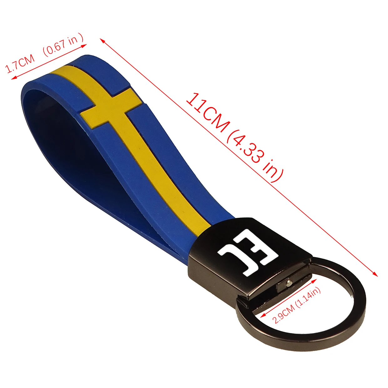 Кожаный брелок для ключей из алькантары Шведский флаг кожаный автомобиль Volvo