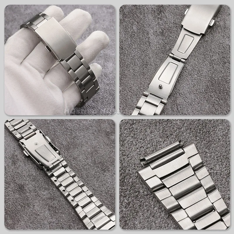 Фото Ремешок из нержавеющей стали для Casio F-108/W-218 F91W F84 W-800H SGW400 AE-1200/1300, 18 мм, металлический ремешок для часов, браслет со складной пряжкой №4