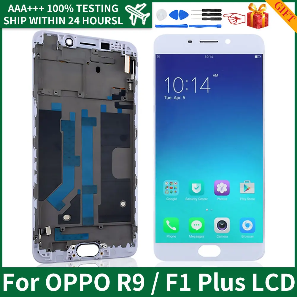 

ЖК-дисплей 5,5 дюйма для OPPO R9 R9M R9T R9tm X9009 F1 Plus, сенсорный экран с дигитайзером и рамкой, детали для смартфонов