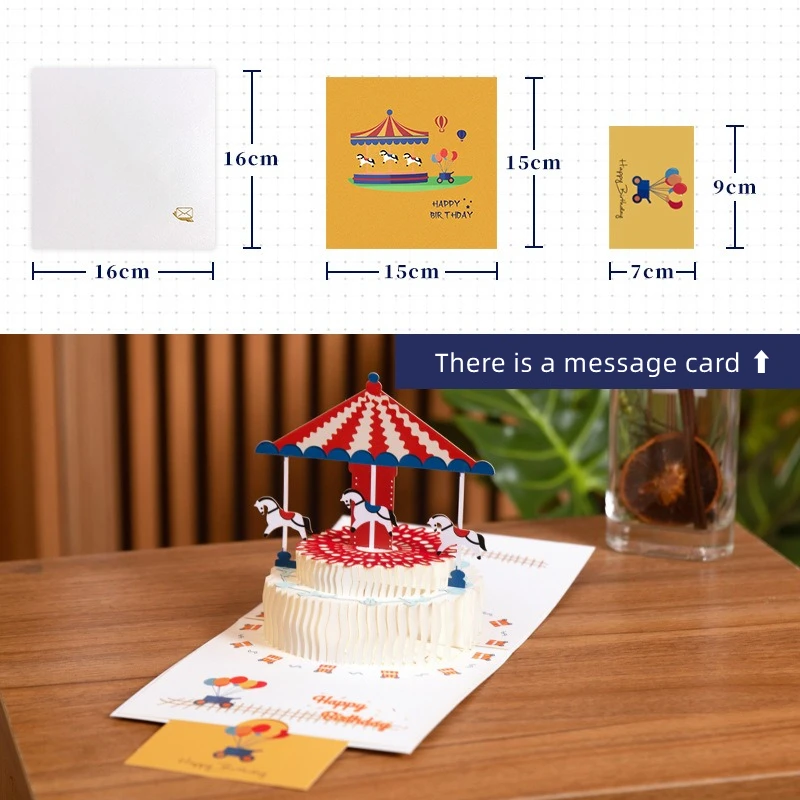 

3D-открытка-сюрприз На День Рождения В Виде Торта, Пригласительное, Подарочное, Для Детей, Друзей, Папы, Мамы, Деловых Партнеров